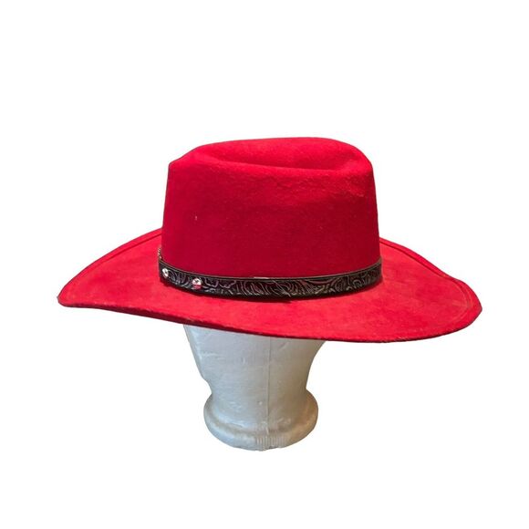 Vintage Little Joe Wool Cowboy Hat Red Made in‎ USA WPL 5923 Size Medium - Picture 3 of 8